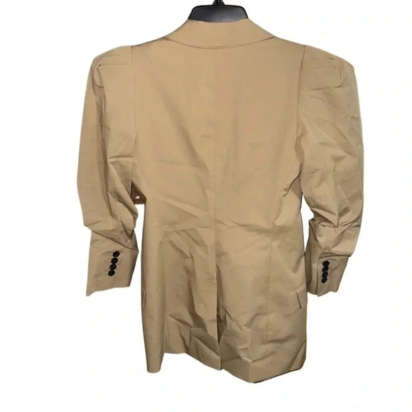 Smythe Khaki Chino Scrunch Sleeve Longline Blazer Size 2 - Picture 8 of 10